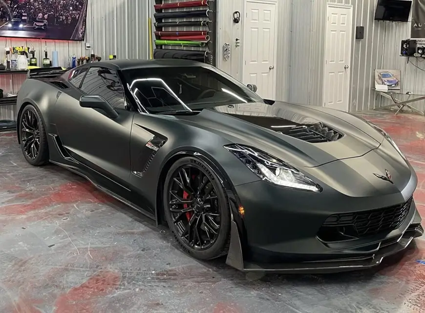 Corvette frozen emerald wrap and ceramic coating